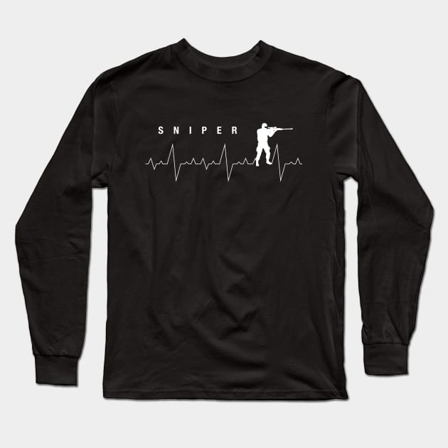 Sniper Heartbeat Shooting CSGO PUBG Gaming Long Sleeve T-Shirt by turbopower